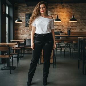 Newport News  Jeanology Collection Black Stretch Velvet  Pants